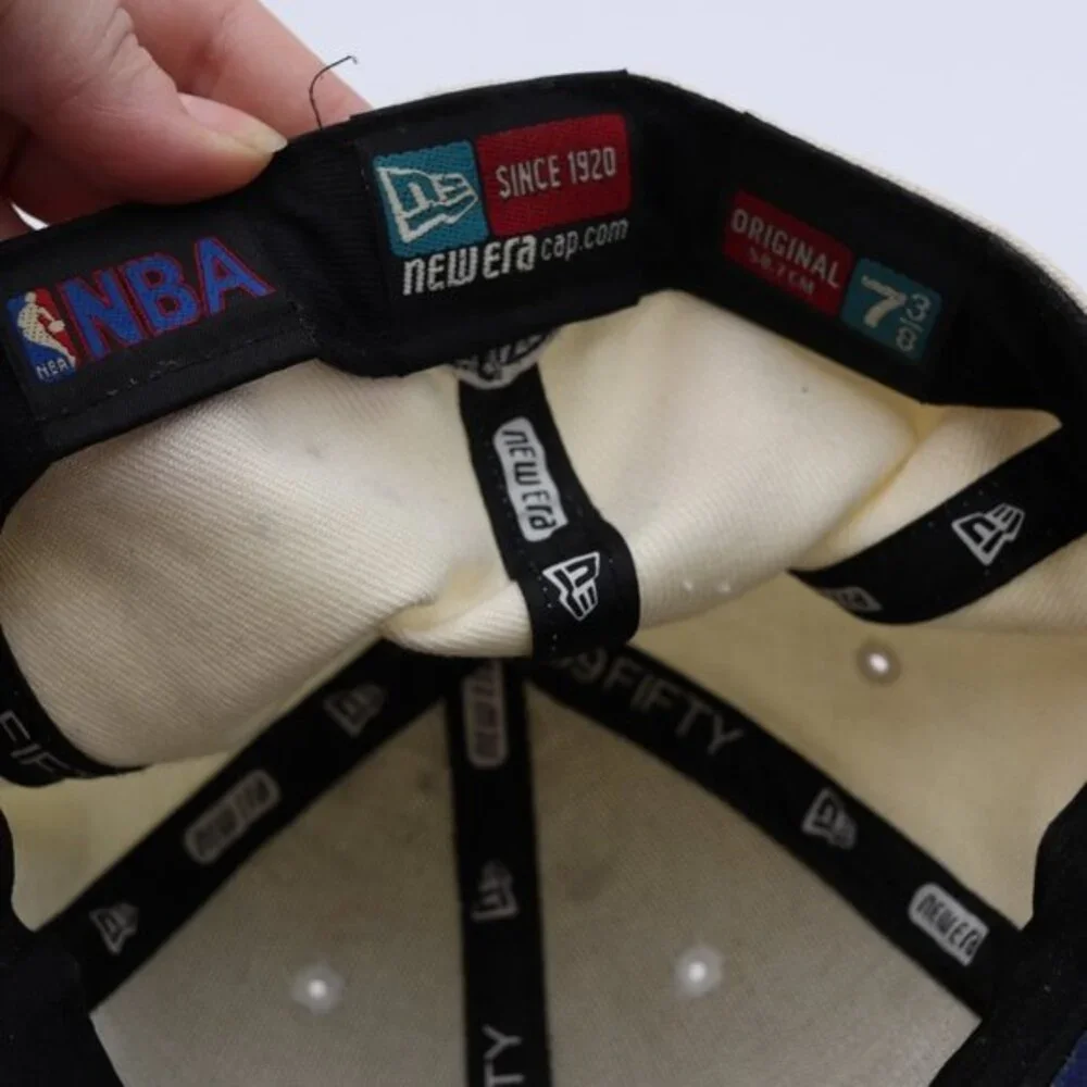 Vintage New Era NBA Fitted Hat Size 7 3/8 - Thrashed, Stained DIY Project Y2K